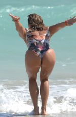 JENNIFER NICOLE LEE in Swimsuit on the Beach in Miami