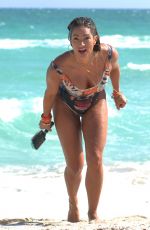 JENNIFER NICOLE LEE in Swimsuit on the Beach in Miami