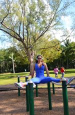 JENNIFER NICOLE LEE Working Out at South Beach Outdoor Gym