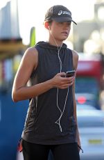 JESINTA CAMPBELL in Leggings Out at Bondi Beach in Sydney