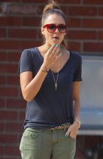 JESSICA ALBA at Coldwater Canyon Park in Beverly Hills
