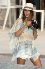 JESSICA ALBA in Bikini at a Beach in St. Barts