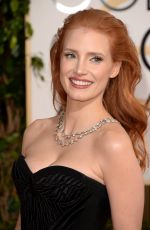 JESSICA CHASTAIN at 71st Annual Golden Globe Awards
