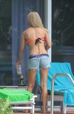 JOANNA KRUPA in Bikini Top and Shorts at a Pool in Miami