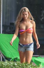 JOANNA KRUPA in Bikini Top and Shorts at a Pool in Miami