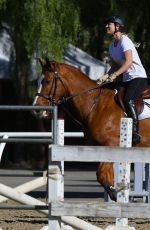 KALEY CUOCO Riding a Horse in Moorpark