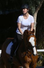 KALEY CUOCO Riding a Horse in Moorpark