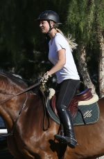 KALEY CUOCO Riding a Horse in Moorpark