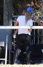 KALEY CUOCO Riding a Horse in Moorpark