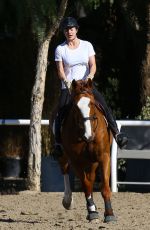 KALEY CUOCO Riding a Horse in Moorpark