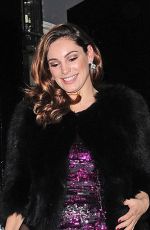 KELLY BROOK in Black Coat Out in London