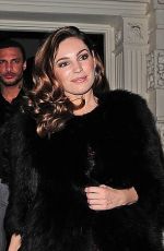 KELLY BROOK in Black Coat Out in London