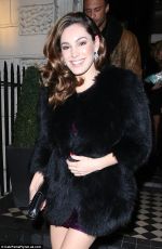 KELLY BROOK in Black Coat Out in London