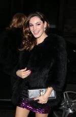 KELLY BROOK in Black Coat Out in London