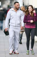 KELLY BROOK in Leggings Working Out with David McIntosh in London