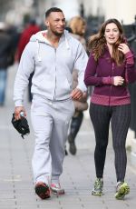 KELLY BROOK in Leggings Working Out with David McIntosh in London