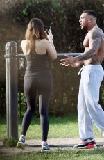 KELLY BROOK in Leggings Working Out with David McIntosh in London