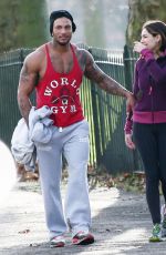 KELLY BROOK in Leggings Working Out with David McIntosh in London