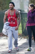 KELLY BROOK in Leggings Working Out with David McIntosh in London