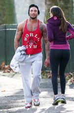 KELLY BROOK in Leggings Working Out with David McIntosh in London