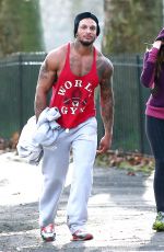 KELLY BROOK in Leggings Working Out with David McIntosh in London