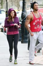 KELLY BROOK in Leggings Working Out with David McIntosh in London