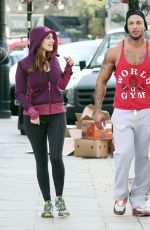 KELLY BROOK in Leggings Working Out with David McIntosh in London