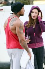 KELLY BROOK in Leggings Working Out with David McIntosh in London