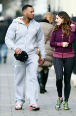 KELLY BROOK in Leggings Working Out with David McIntosh in London