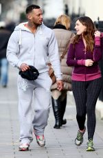 KELLY BROOK in Leggings Working Out with David McIntosh in London