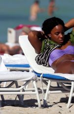 KELLY ROWLAND in Bikini on the Beach in Miami