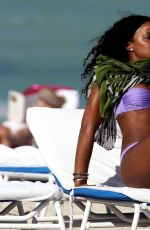 KELLY ROWLAND in Bikini on the Beach in Miami