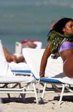 KELLY ROWLAND in Bikini on the Beach in Miami