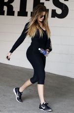 KHLOE KARDASHIAN in Leggings Leaves a Gym in Los Angeles