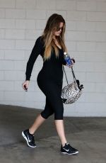 KHLOE KARDASHIAN in Leggings Leaves a Gym in Los Angeles