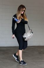 KHLOE KARDASHIAN in Leggings Leaves a Gym in Los Angeles