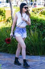 KYLIE JENNER in Denim Shorts Out in Los Angeles