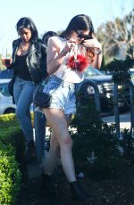 KYLIE JENNER in Denim Shorts Out in Los Angeles