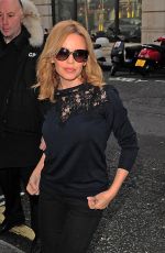 KYLIE MINOGUE Arrives at BBC Radio 2 Studios in London