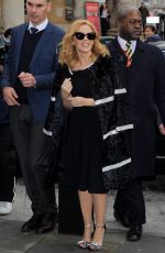 KYLIE MINOGUE Arrives at BBC Radio One Studios in London