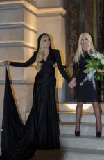 LADY GAGA Arrives at Versace Women