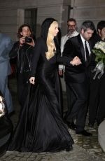 LADY GAGA Arrives at Versace Women