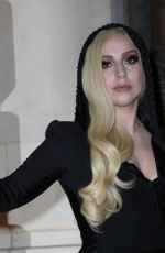 LADY GAGA Arrives at Versace Women