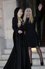 LADY GAGA Arrives at Versace Women