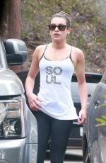 LEA MICHELE in Tights Hiking at Coldwater Canyon park in Beverly Hills