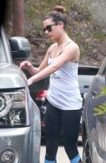 LEA MICHELE in Tights Hiking at Coldwater Canyon park in Beverly Hills