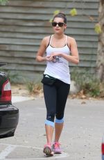 LEA MICHELE in Tights Hiking at Coldwater Canyon park in Beverly Hills