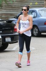 LEA MICHELE in Tights Hiking at Coldwater Canyon park in Beverly Hills
