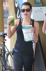 LEA MICHELE in Tights Out and About in West Hollywood