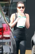 LEA MICHELE in Tights Out and About in West Hollywood